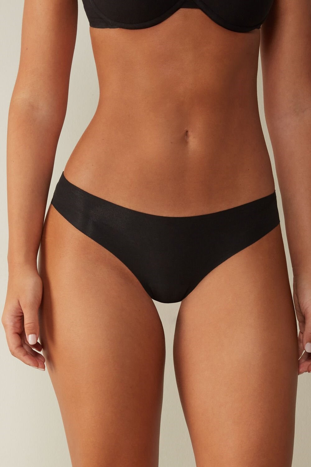 019 - Black Intimissimi Seamless Supima® Cotton Brazilian Panties | RTLMV2165