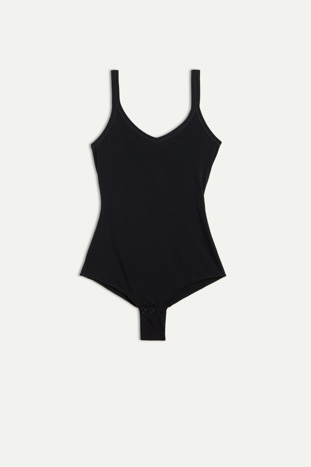 019 - Black Intimissimi Tank Style Bodysuit in Supima® Ultralight Cotton | RKSMZ2176