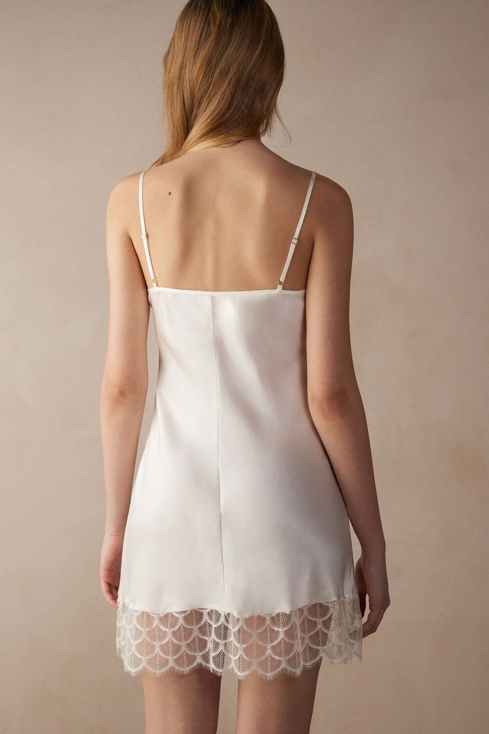 2127 - Talc White Intimissimi Pure Charme Silk Slip | WXVAG7253