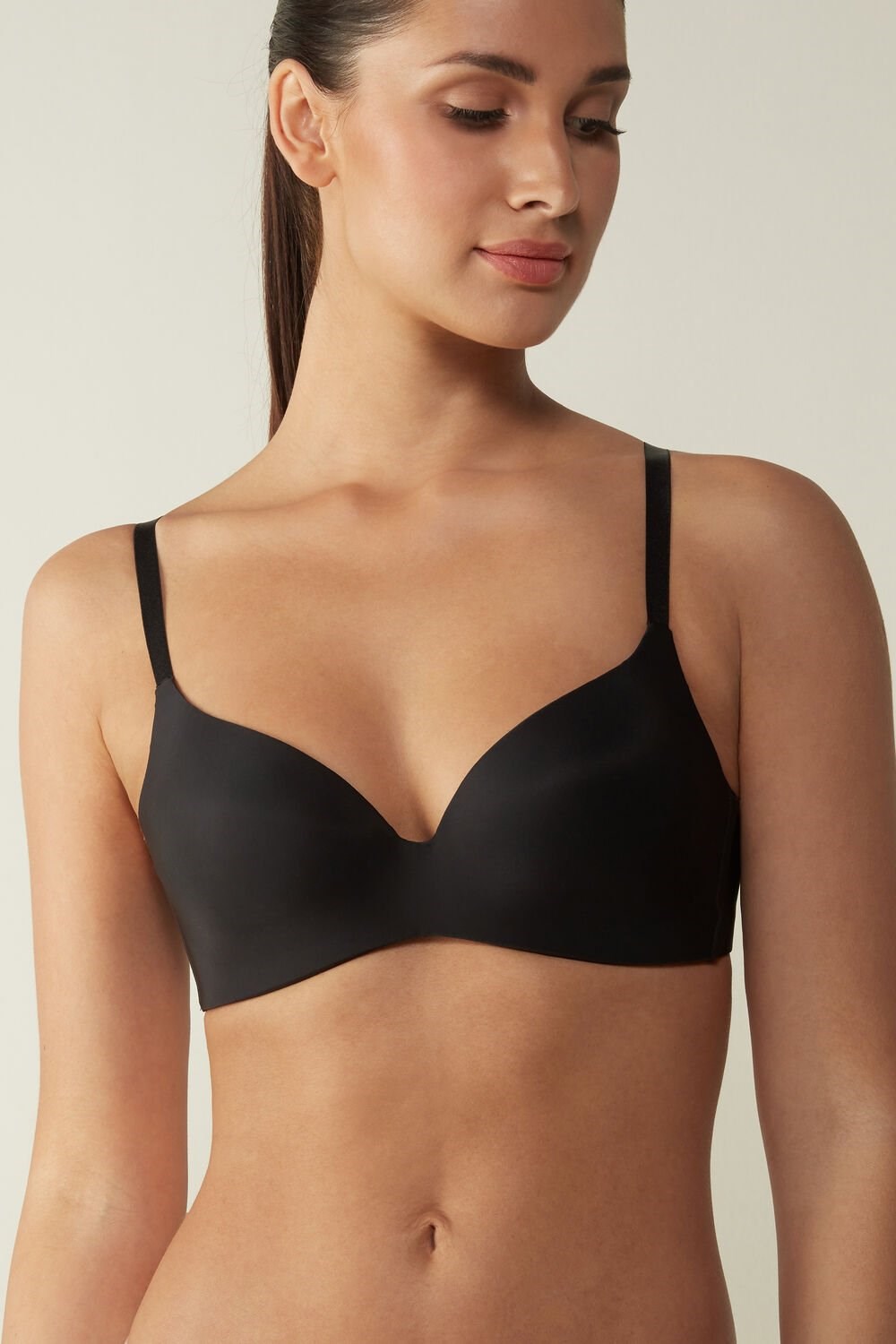 Black - 019 - Black Intimissimi Adele Triangle Bra in Ultralight Microfiber | EOTQB0751