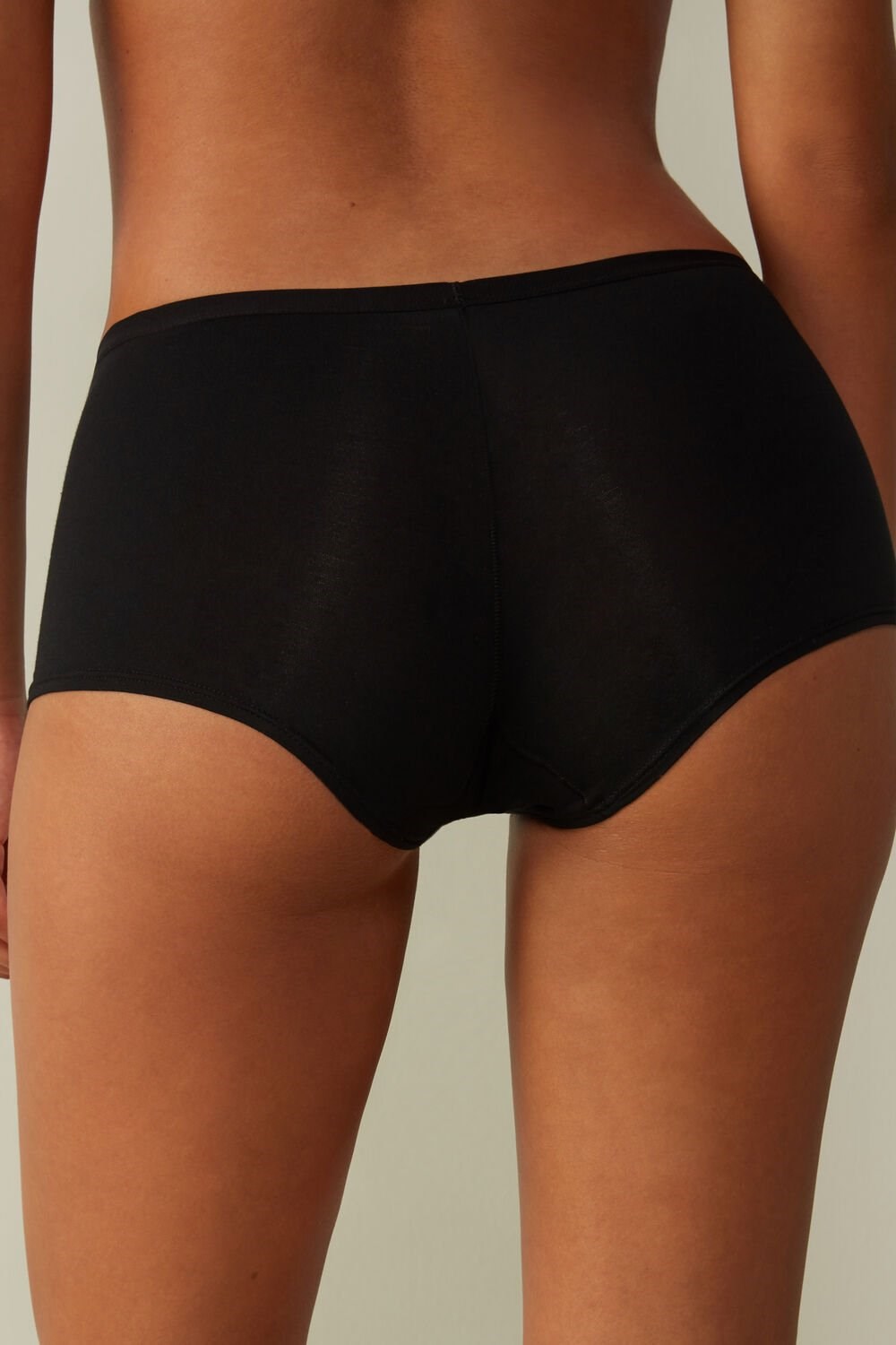 Black - 019 - Black Intimissimi Cotton Boyshorts | CPHOZ4738