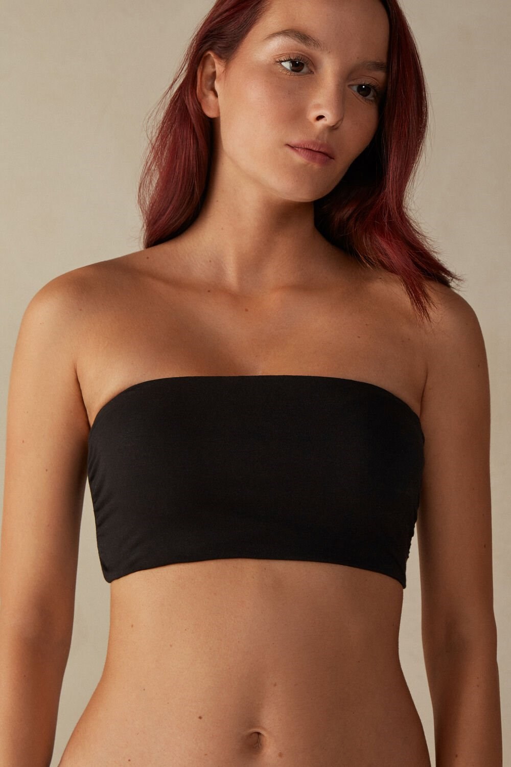 Black - 019 - Black Intimissimi Cotton Bra Top | JNPBV2571