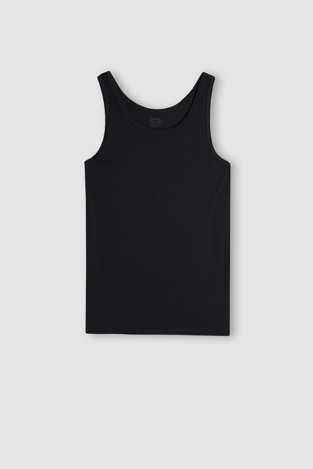 Black - 019 - Black Intimissimi Crew Neck Tank Top | DRXOA4168