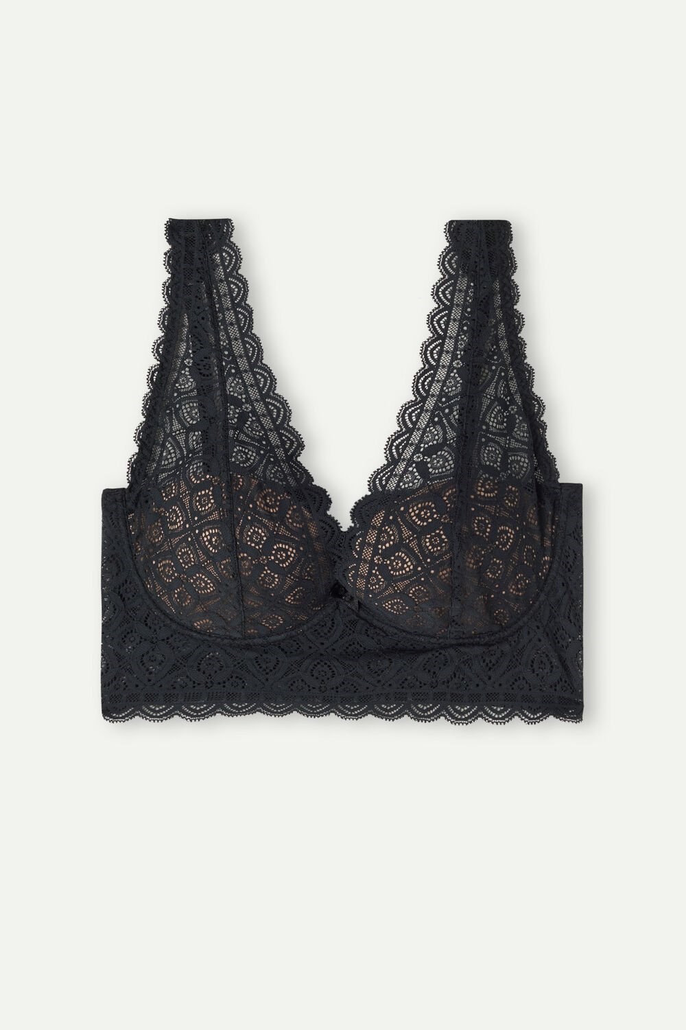 Black - 019 - Black Intimissimi Eleonora Balconette Bra in Lace | WDNHX6012