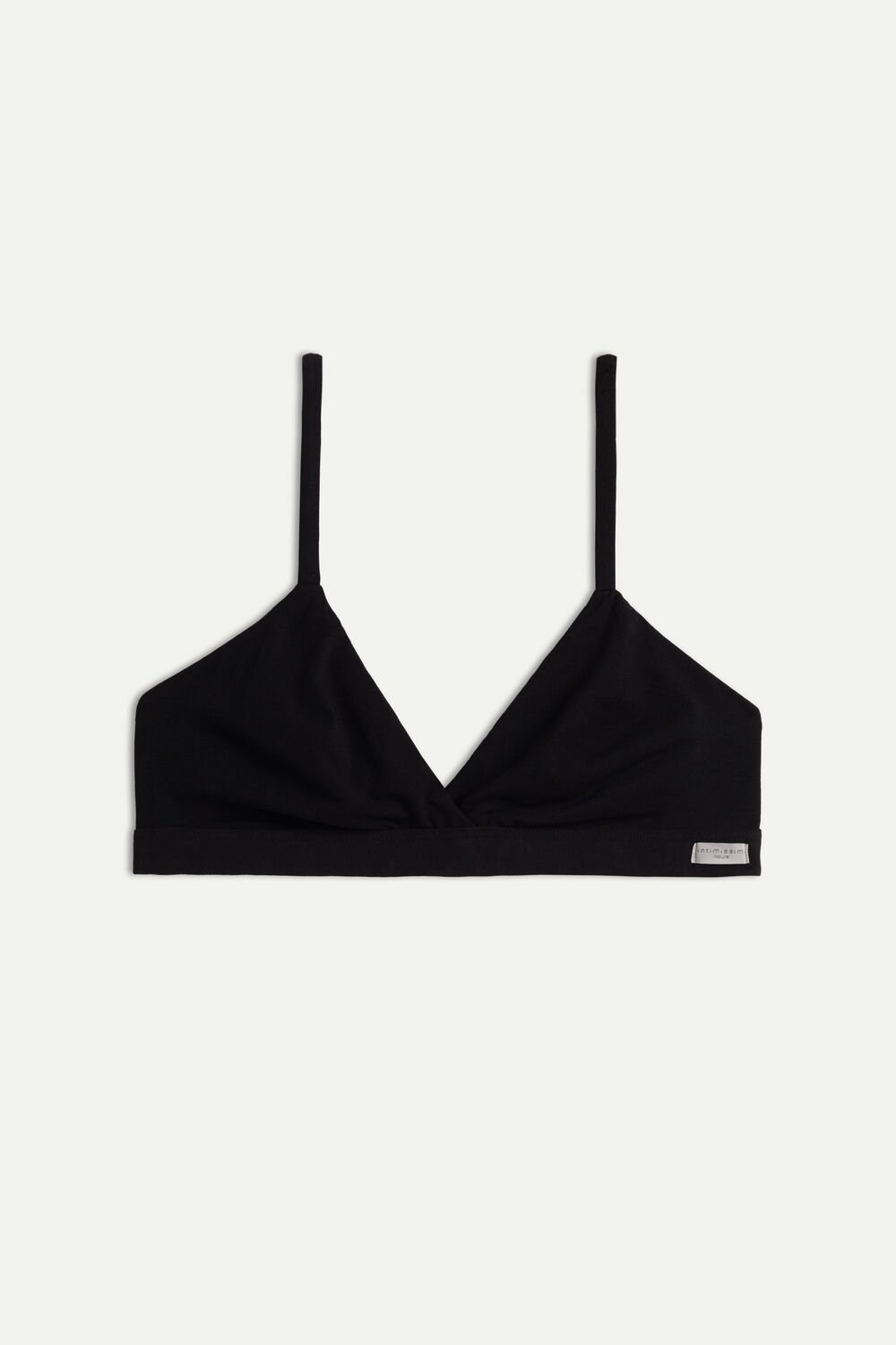 Black - 019 - Black Intimissimi Emma Triangle Bra in Natural Cotton | KIVZG7359