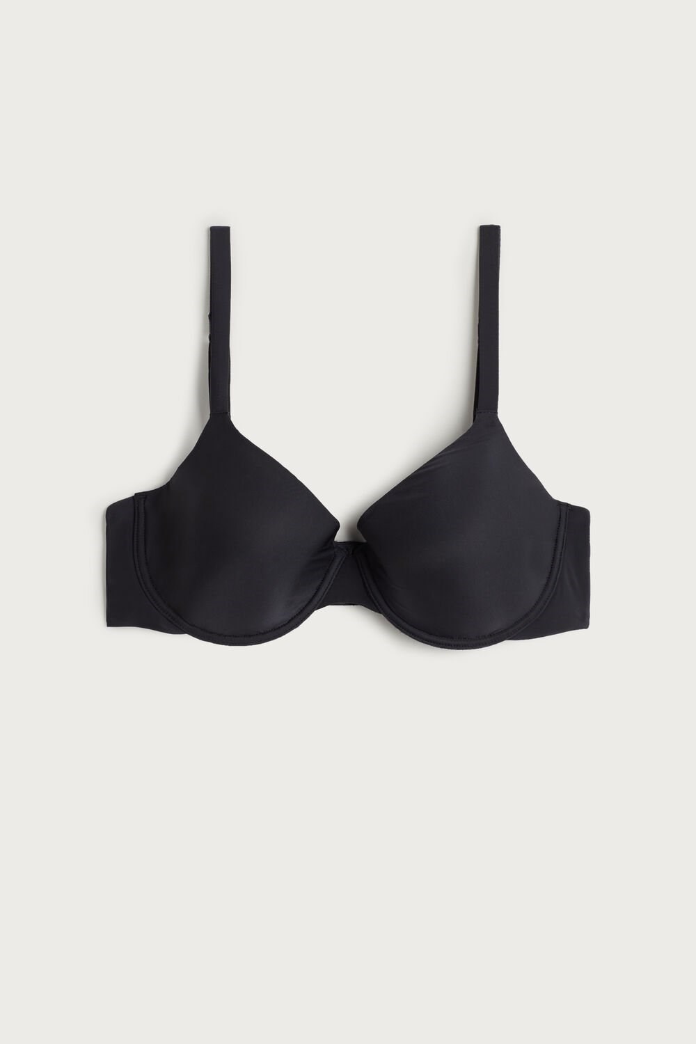 Black - 019 - Black Intimissimi Francesca Ultralight Microfiber Balconette Bra | HTDPK9145