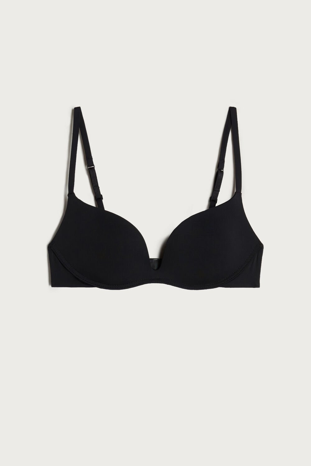 Black - 019 - Black Intimissimi Gioia B Cup Microfiber Super Push-Up Bra | USHIV5429