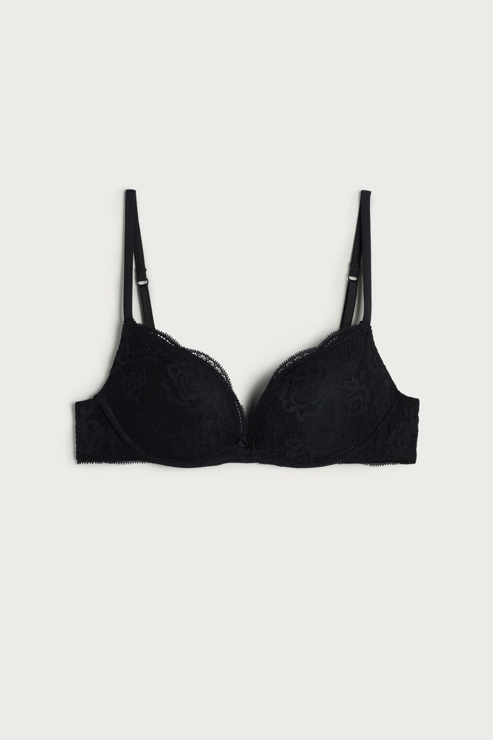 Black - 019 - Black Intimissimi Gioia Lace Super Push-Up Bra | ZTMSG8750