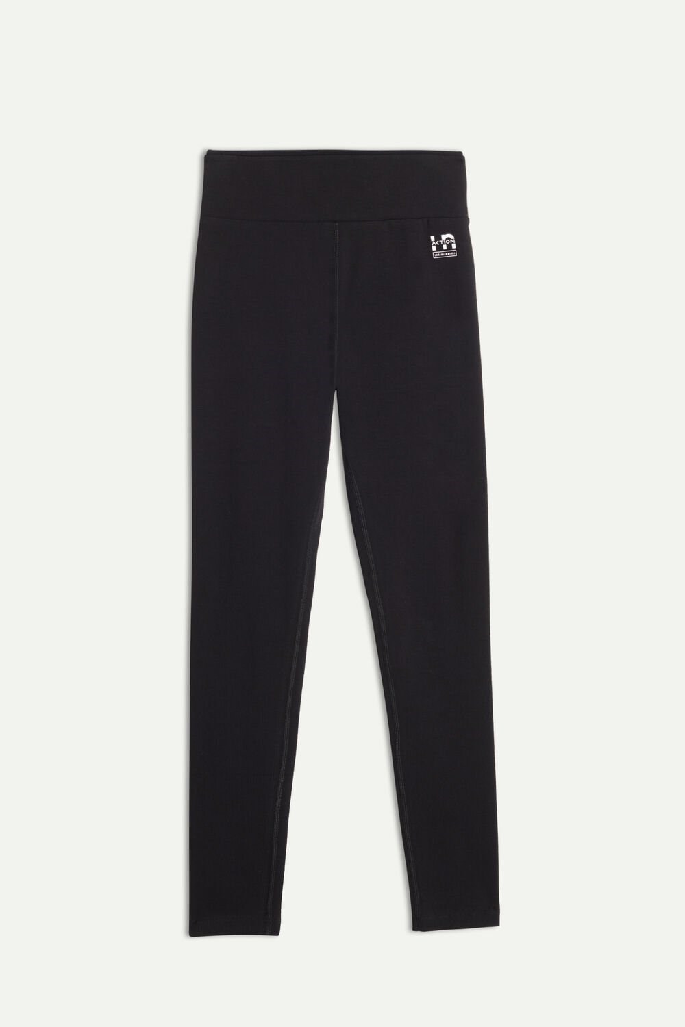 Black - 019 - Black Intimissimi In Action Leggings in Organic Stretch Cotton | GYNIC3281