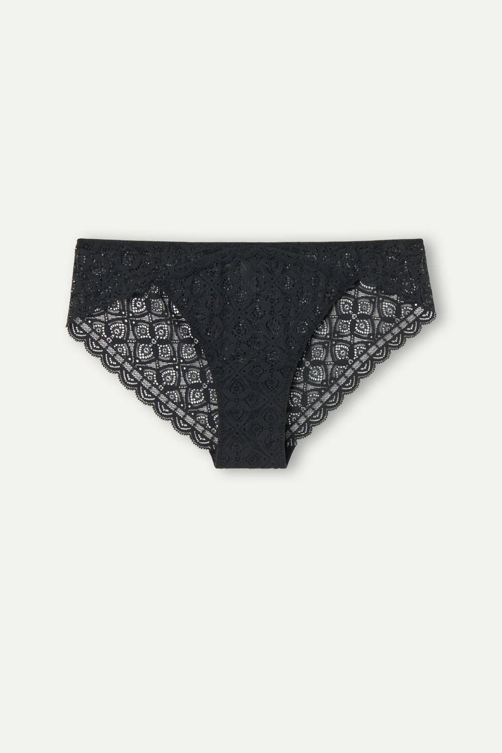 Black - 019 - Black Intimissimi Low Rise Lace Panties | RYDAV3704