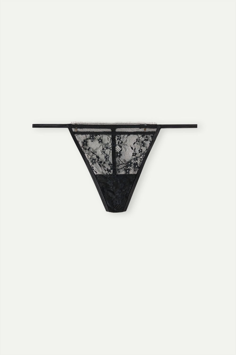 Black - 019 - Black Intimissimi Luxury Treats String Thong | EOCPU6810