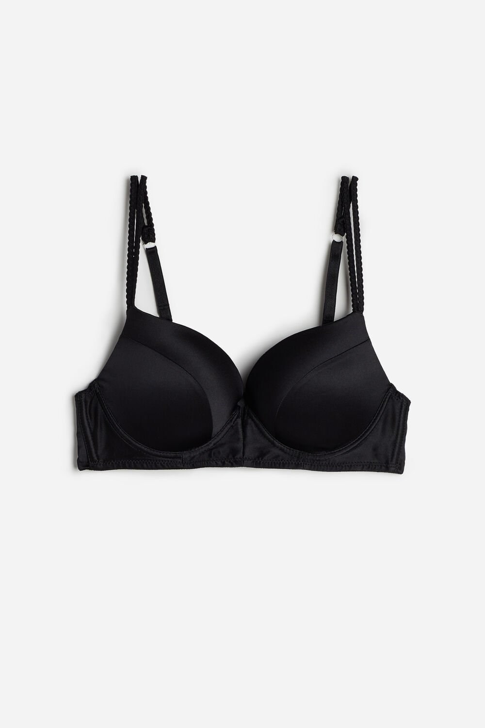 Black - 019 - Black Intimissimi Mia Silk Super Push-Up Bra | MSDUX6301