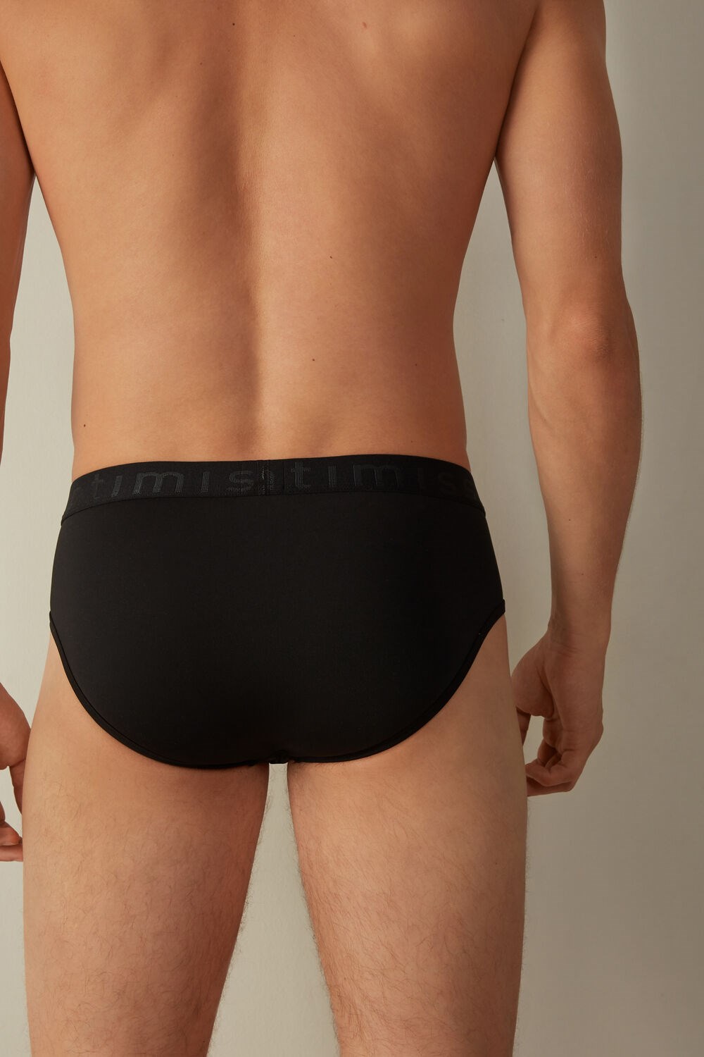 Black - 019 - Black Intimissimi Microfiber Briefs with Logo Detail | UPVQH2954