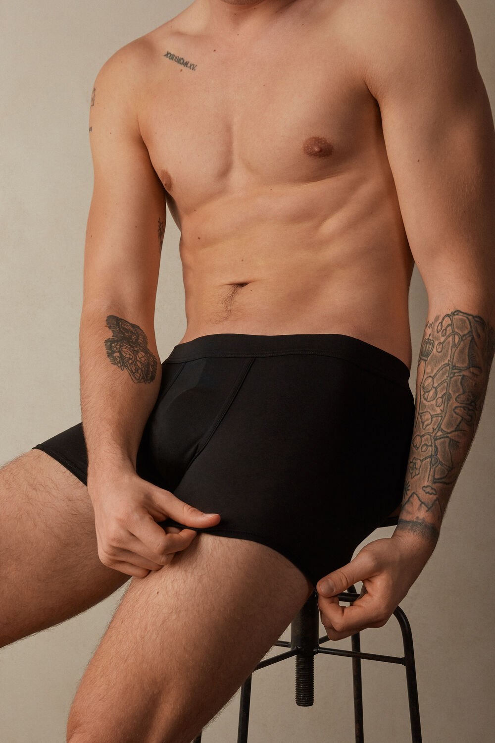 Black - 019 - Black Intimissimi Natural Fresh Supima® Cotton Boxers | RCNDE2034