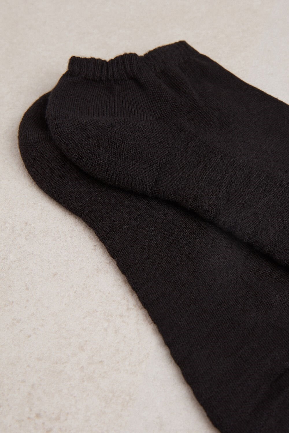 Black - 019 - Black Intimissimi No-show Socks in Terrycloth | FCILM6482