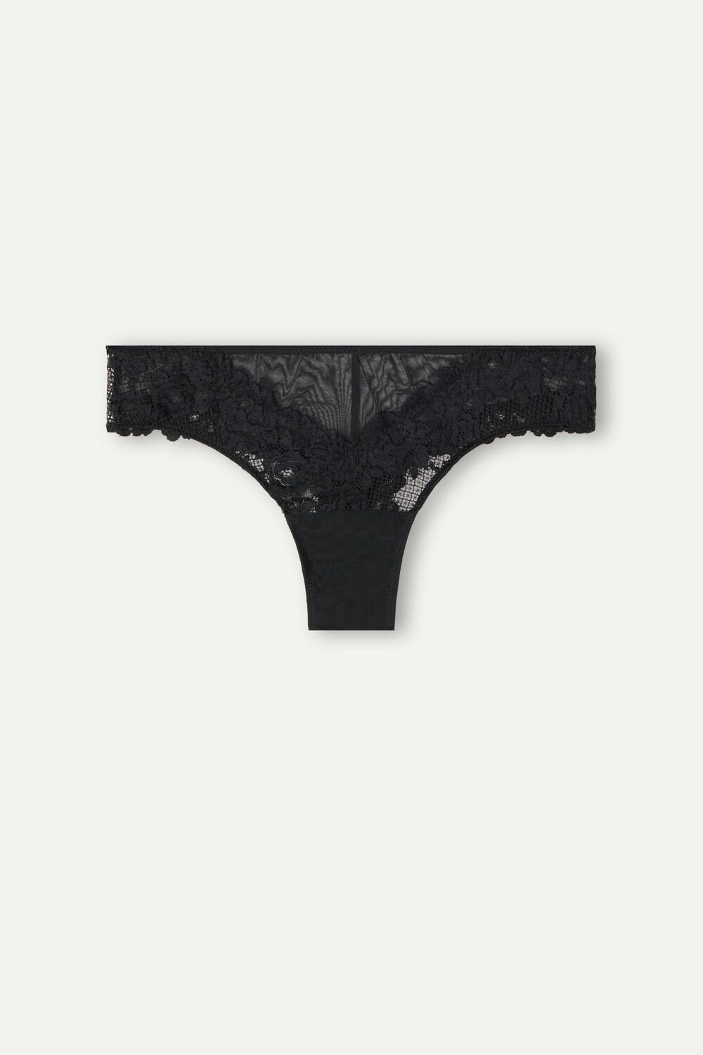 Black - 019 - Black Intimissimi Pretty Flowers Brazilian | PVUAK9213