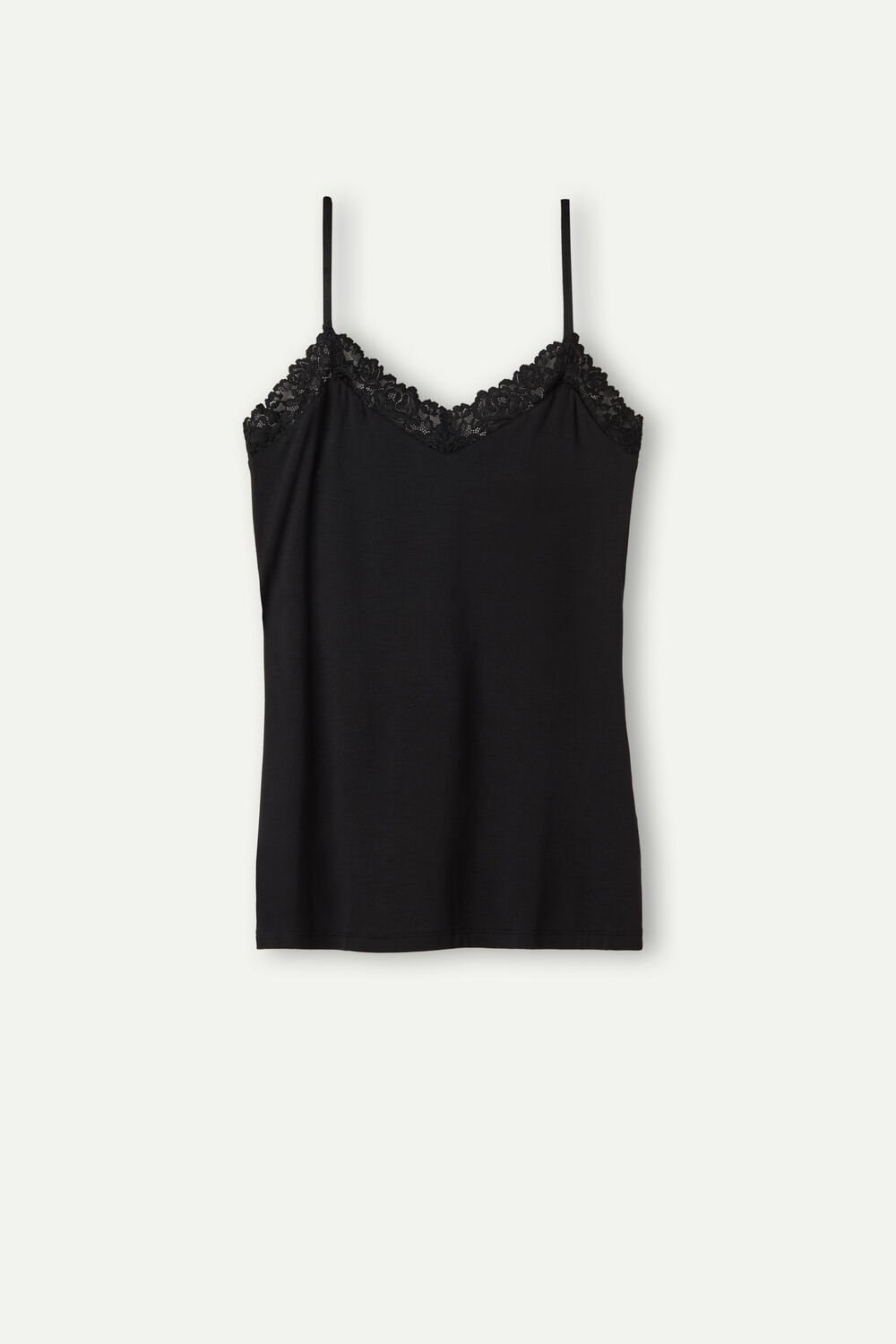 Black - 019 - Black Intimissimi Pretty Flowers Modal Top | ZVPWN8591