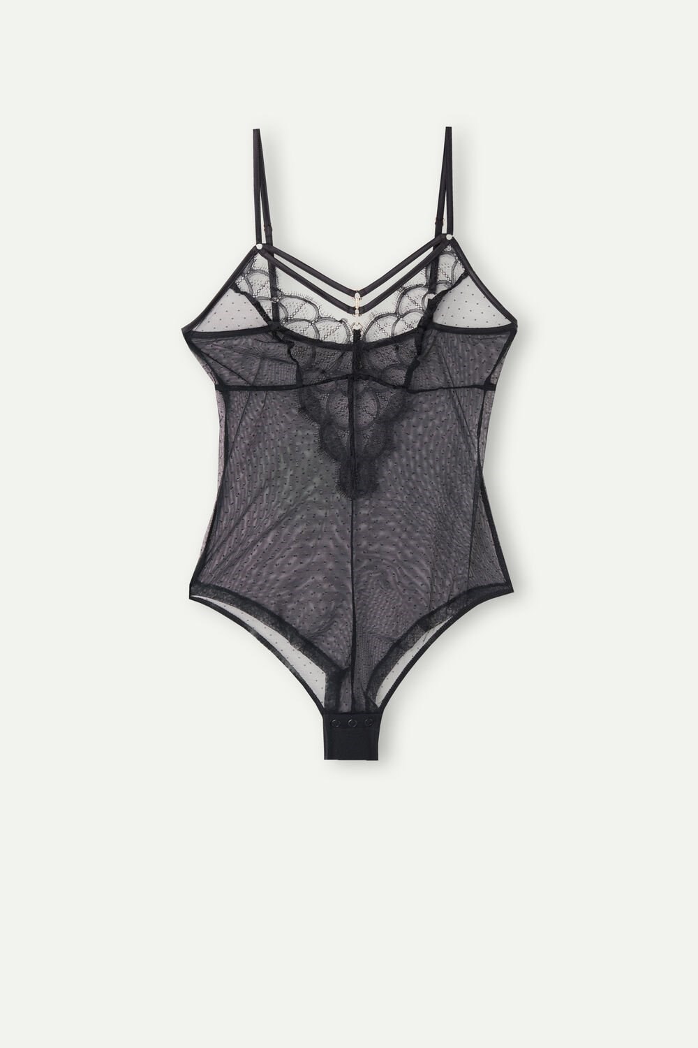 Black - 019 - Black Intimissimi Pure Charme Tulle Bodysuit | JGXFT8409