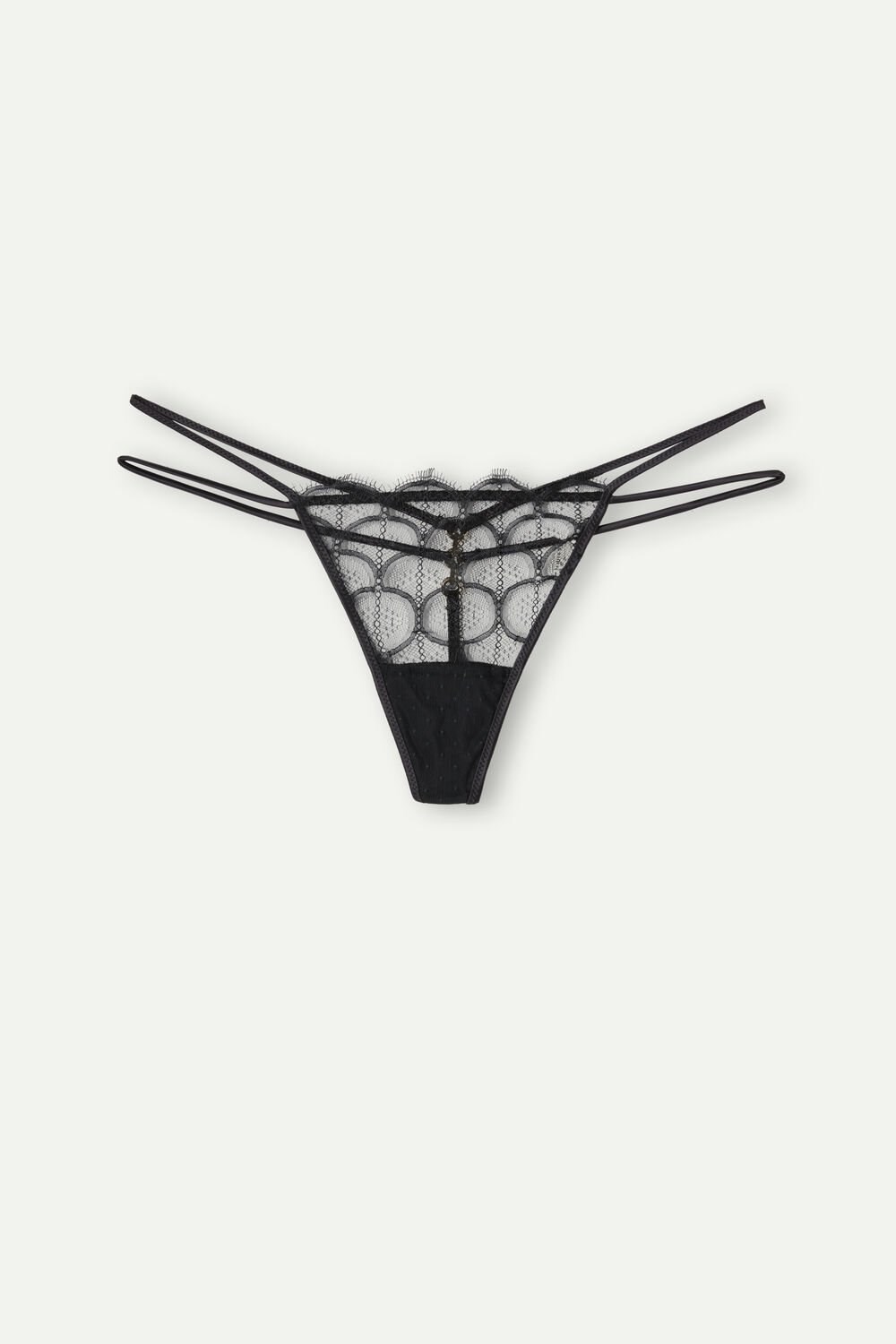 Black - 019 - Black Intimissimi Pure Charme String Thong | ZPSTW0476