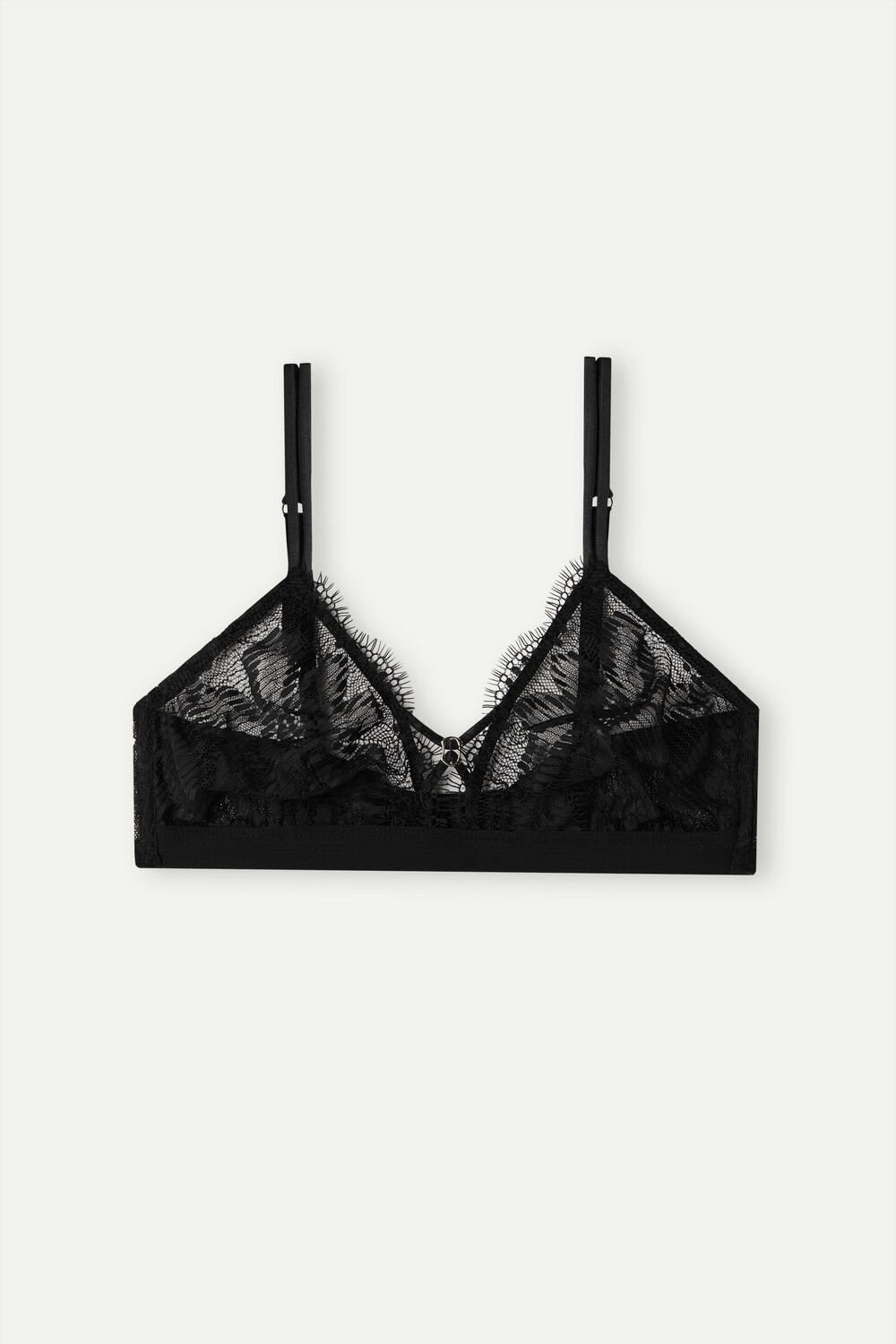 Black - 019 - Black Intimissimi Sensual Unbounded Triangle Bra | QGCLR3960