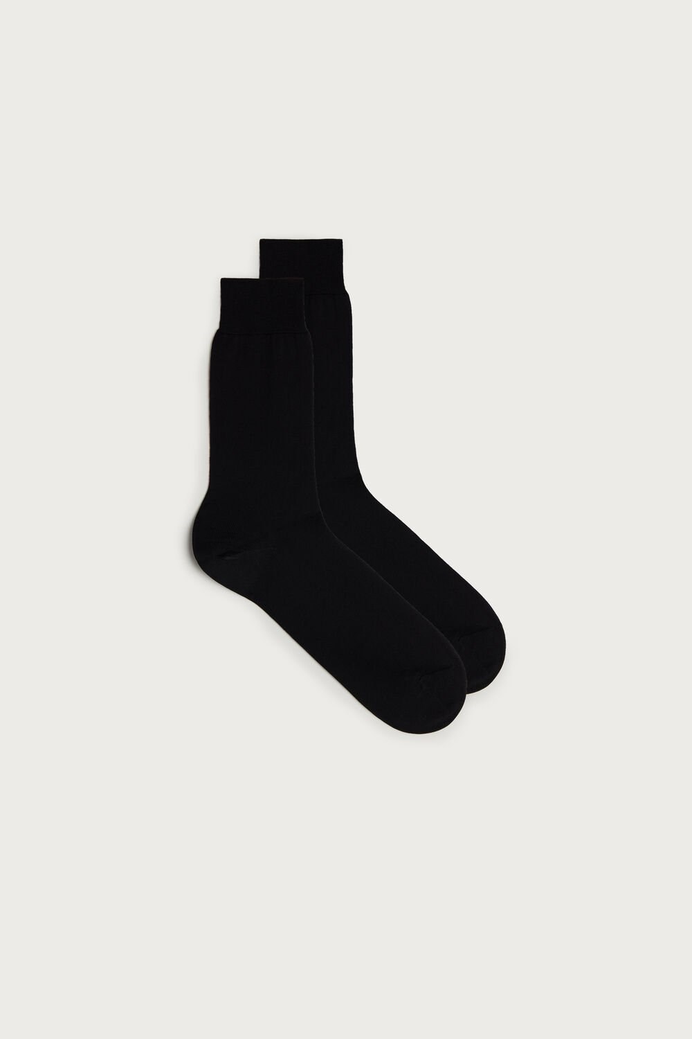 Black - 019 - Black Intimissimi Short Sateen Egyptian Cotton Socks | IKUWF2391