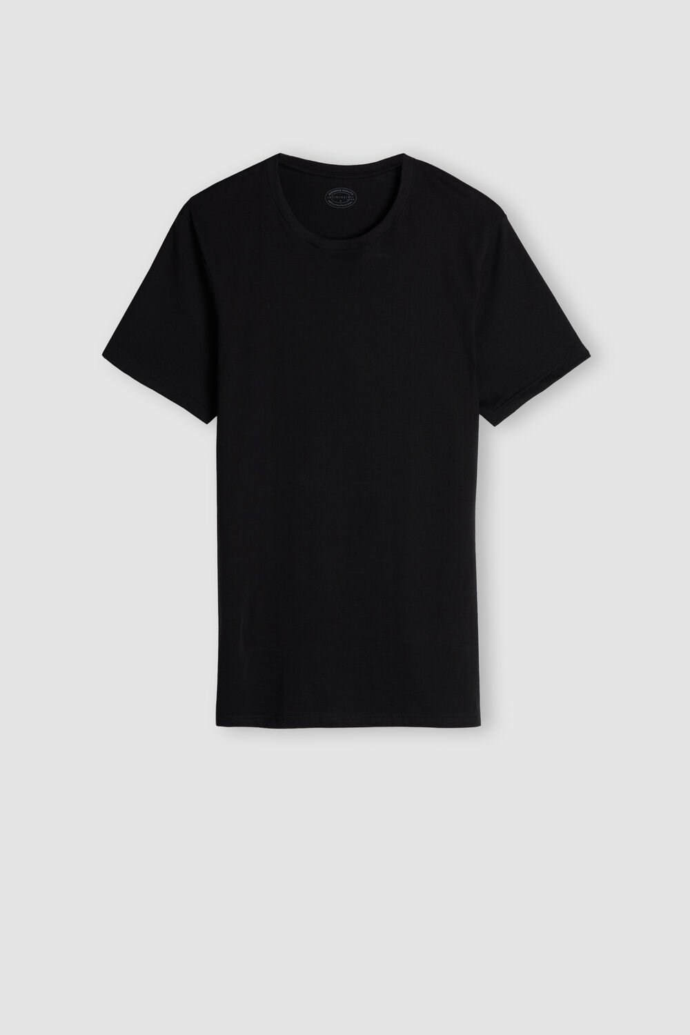 Black - 019 - Black Intimissimi Short Sleeve Crew Neck T Shirt in Supima® Cotton | GXPRZ5982