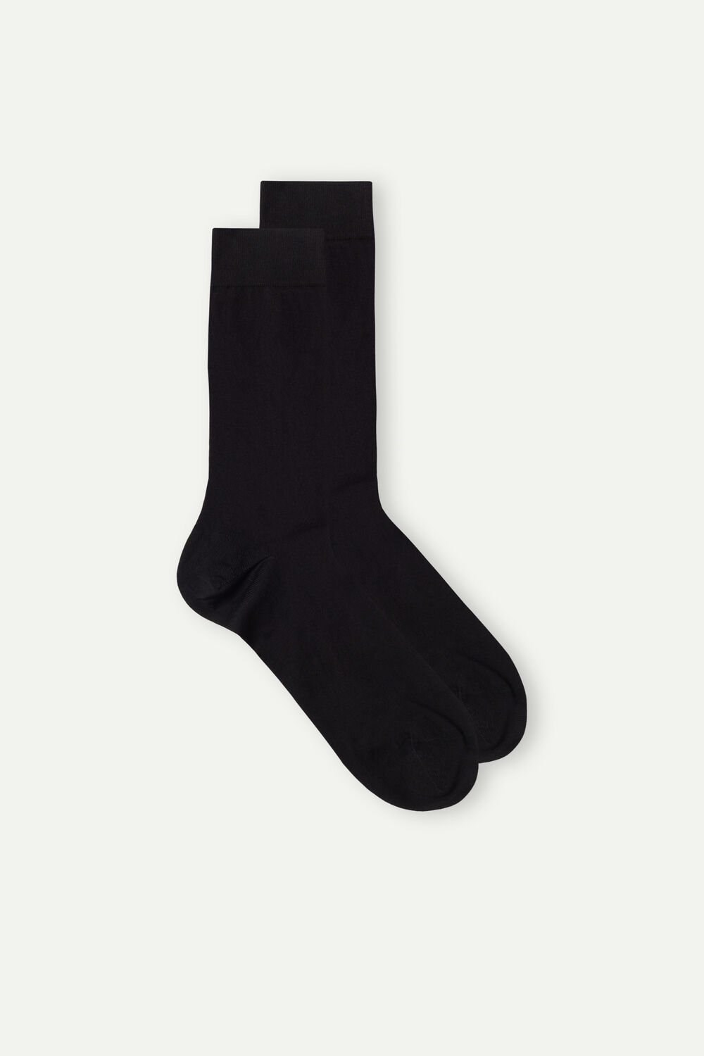 Black - 019 - Black Intimissimi Short Socks in Stretch Supima® Cotton | LZNBW0785