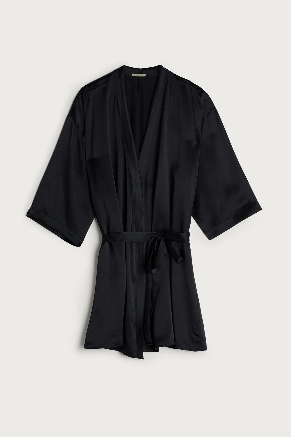 Black - 019 - Black Intimissimi Silk Kimono | EKMFW4905