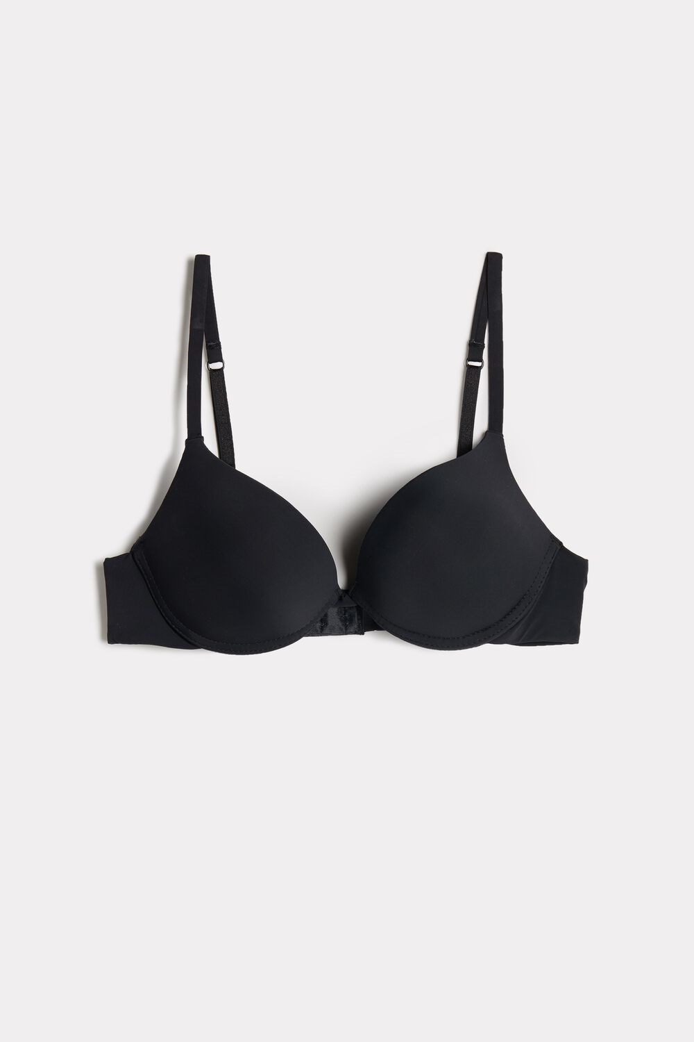 Black - 019 - Black Intimissimi Simona Microfiber Super Push-Up Bra | KRSNT4125