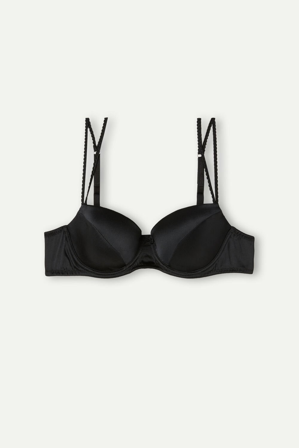 Black - 019 - Black Intimissimi Sofia Balconette Bra in Silk | ABLRD6815