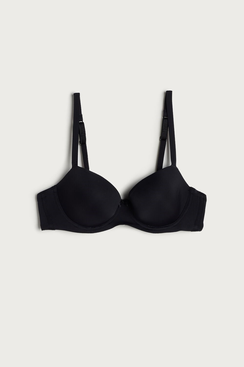 Black - 019 - Black Intimissimi Sofia Microfiber Padded Balconette Bra | RFAHP5347