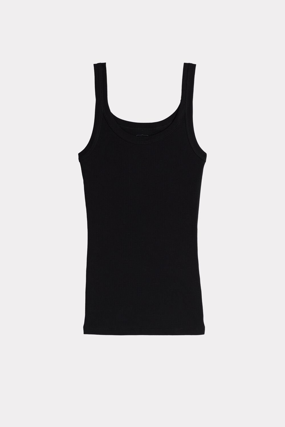 Black - 019 - Black Intimissimi Tank Top in Supima® Cotton | ROELY3120