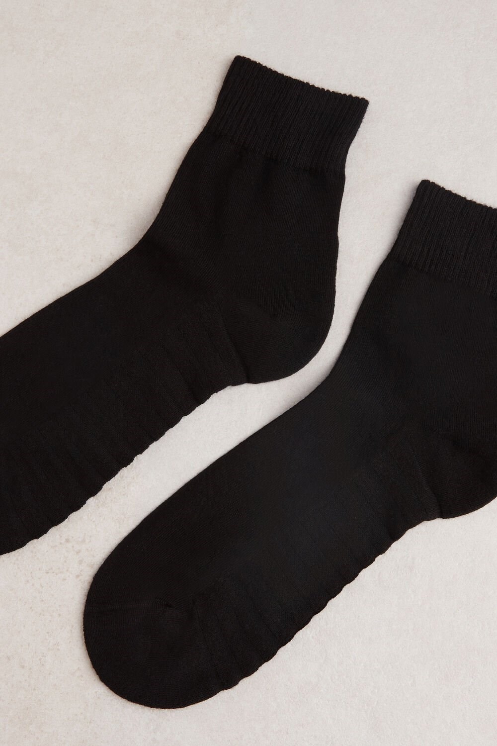 Black - 019 - Black Intimissimi Terrycloth Short Socks | CYSDB1637