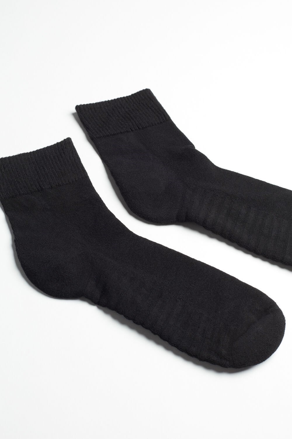 Black - 019 - Black Intimissimi Terrycloth Short Socks | CYSDB1637