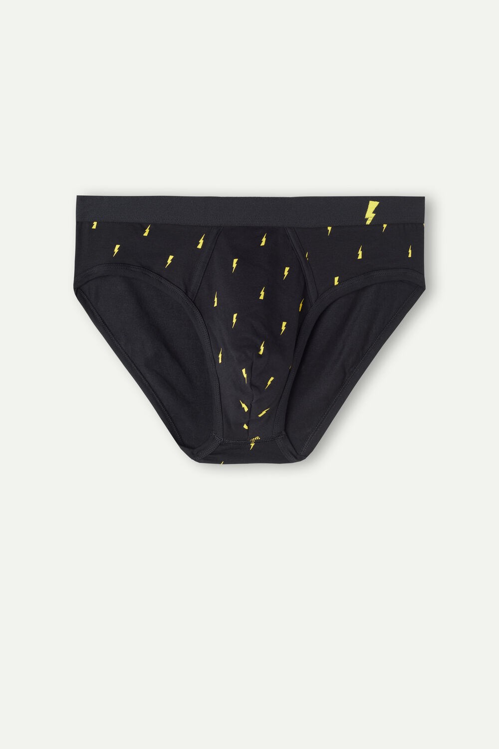 Black - 197j - Black Lightning Print Intimissimi Lightning Bolt Briefs in Stretch Supima® Cotton | DRWSK8016