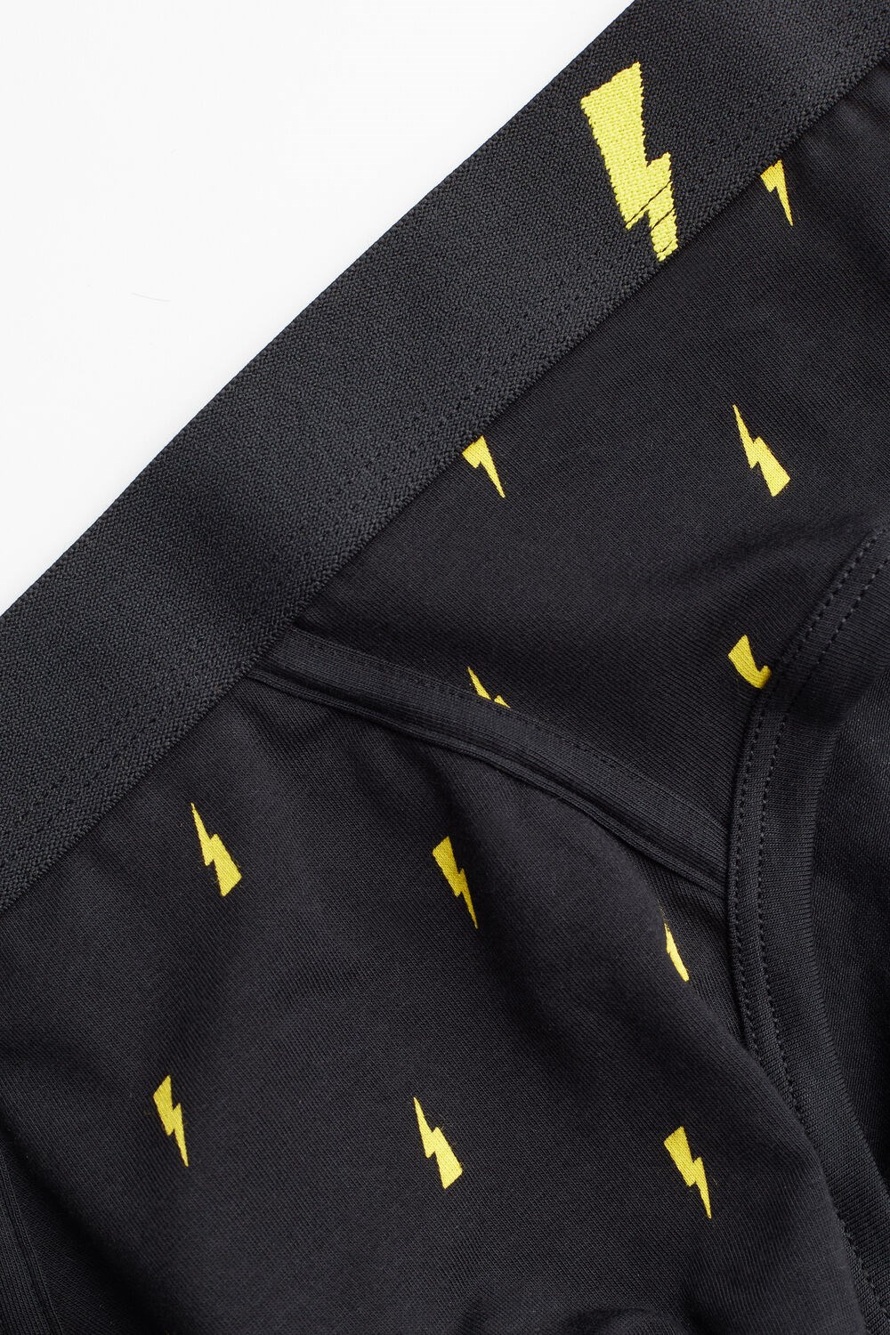 Black - 197j - Black Lightning Print Intimissimi Lightning Bolt Briefs in Stretch Supima® Cotton | DRWSK8016