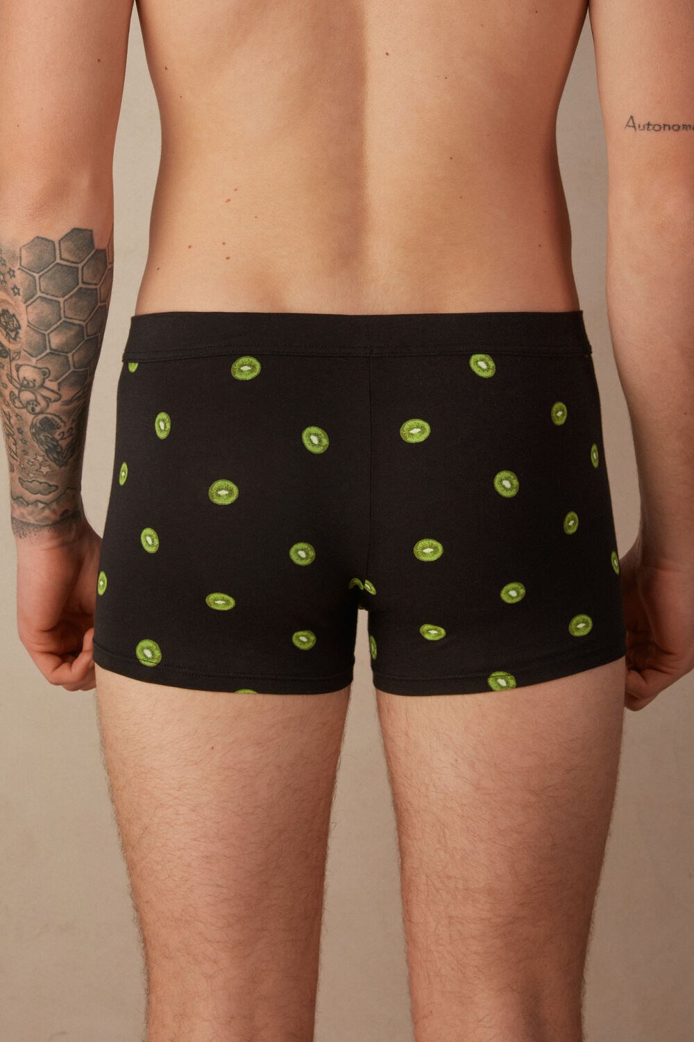 Black - 316j - Black Kiwi Print Intimissimi Kiwi Boxers in Natural Fresh Supima® Cotton | IERGJ7652