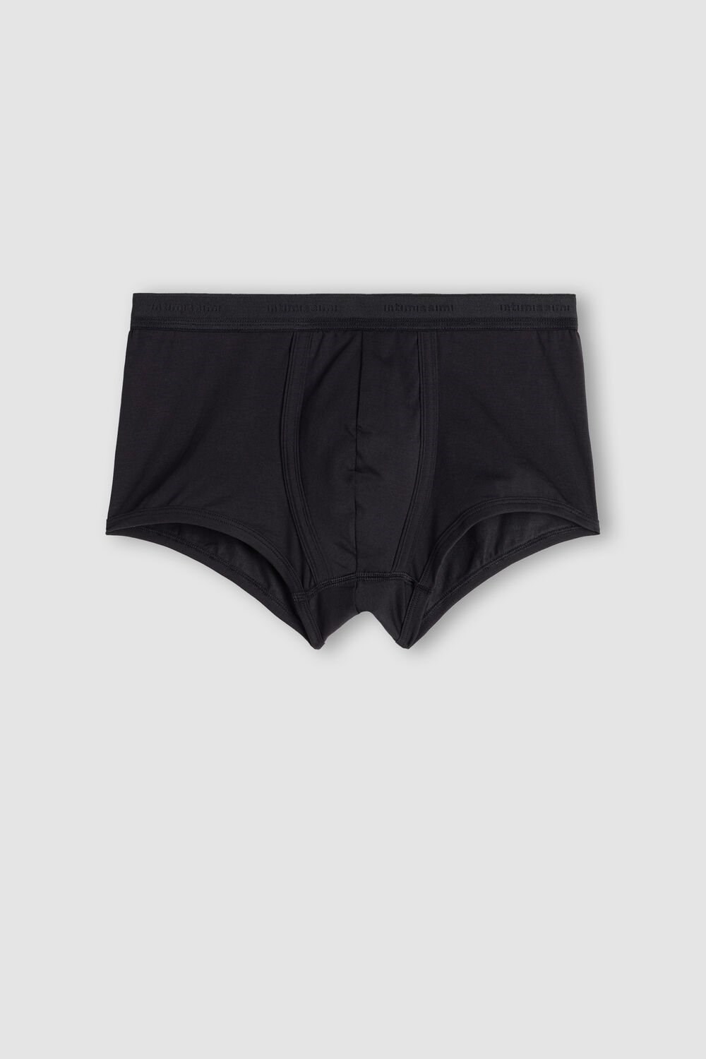 Black - 386i - Black / Black Intimissimi Stretch Supima® Cotton Boxer Shorts with Logo Detail | LGDIC1042