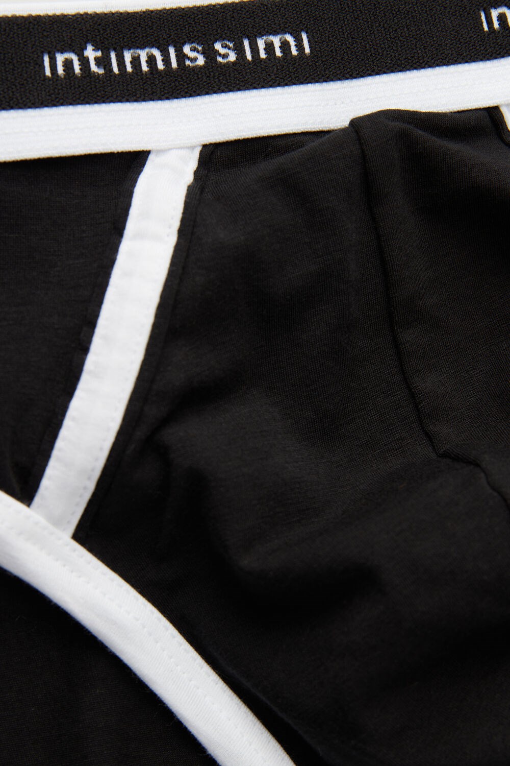 Black - 661i - Black / White Intimissimi Natural Fresh Supima® Cotton Briefs with Logo | QFHDS6305