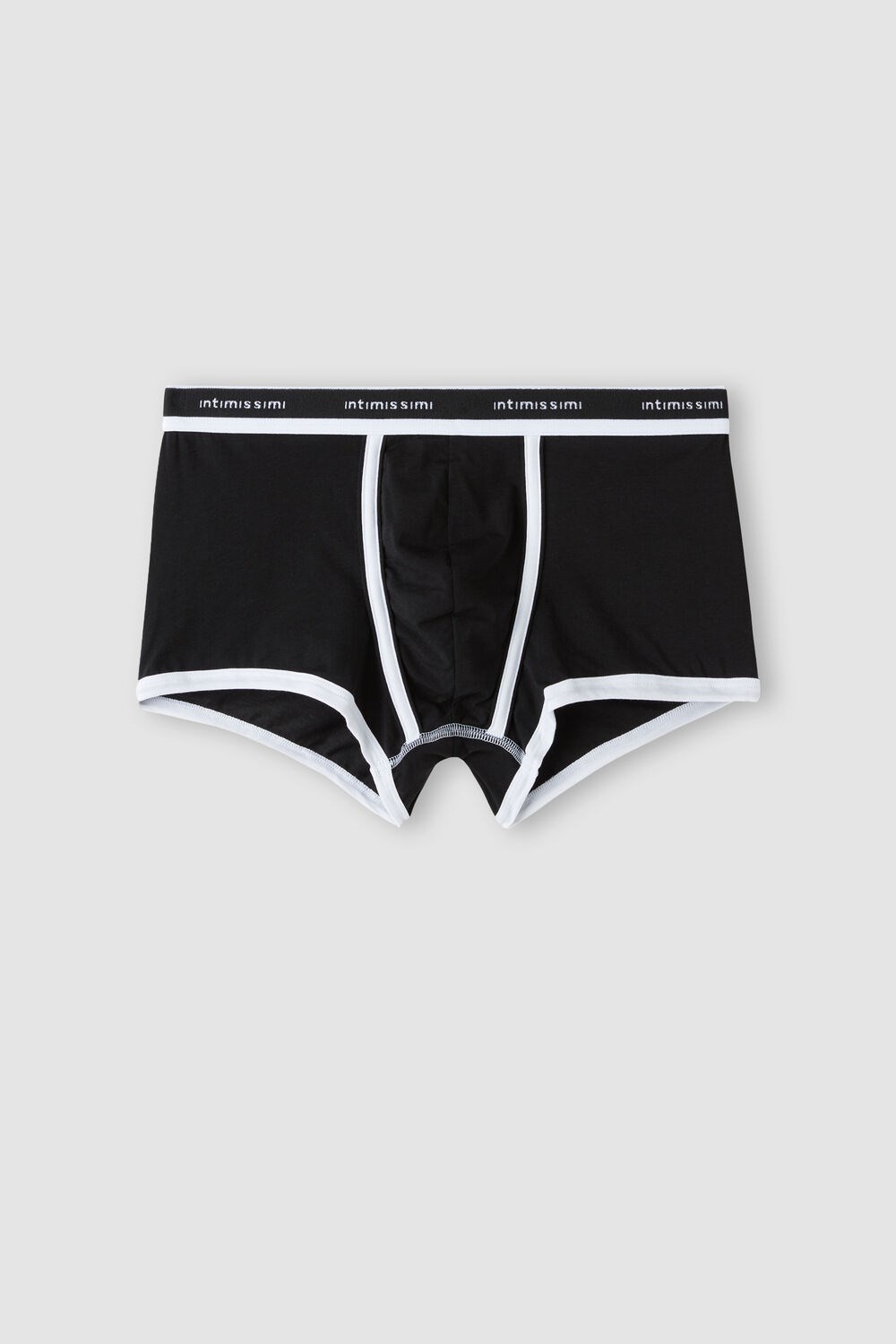 Black - 661i - Black / White Intimissimi Natural Fresh Supima® Cotton Boxers with Logo | YDMKL5280