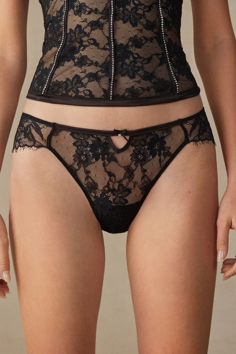 Black Intimissimi Shine High Like Stars Panties | UWGIE3584