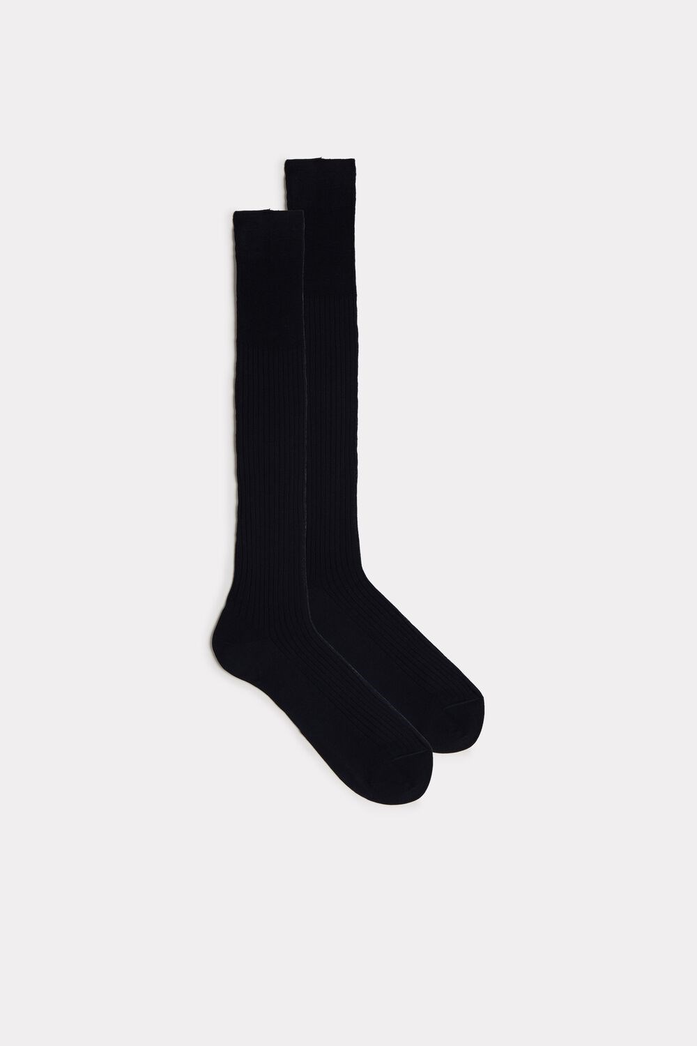 Blue - 016 - Blue Intimissimi Tall Ribbed Egyptian Cotton Socks | EMLXW9018