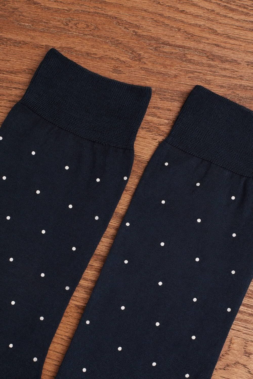 Blue - 049j - Midnight Blue Dot Print Intimissimi Men’s Short Socks in Patterned Lisle Cotton | YENXF5392