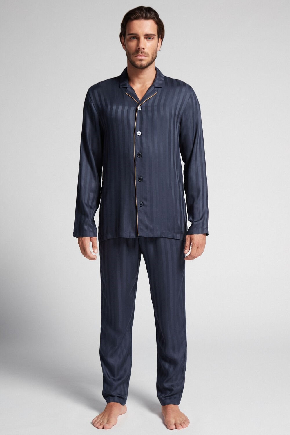 Blue - 095i - Dark Blue Intimissimi Modal Pajama Set | FEMXP3782