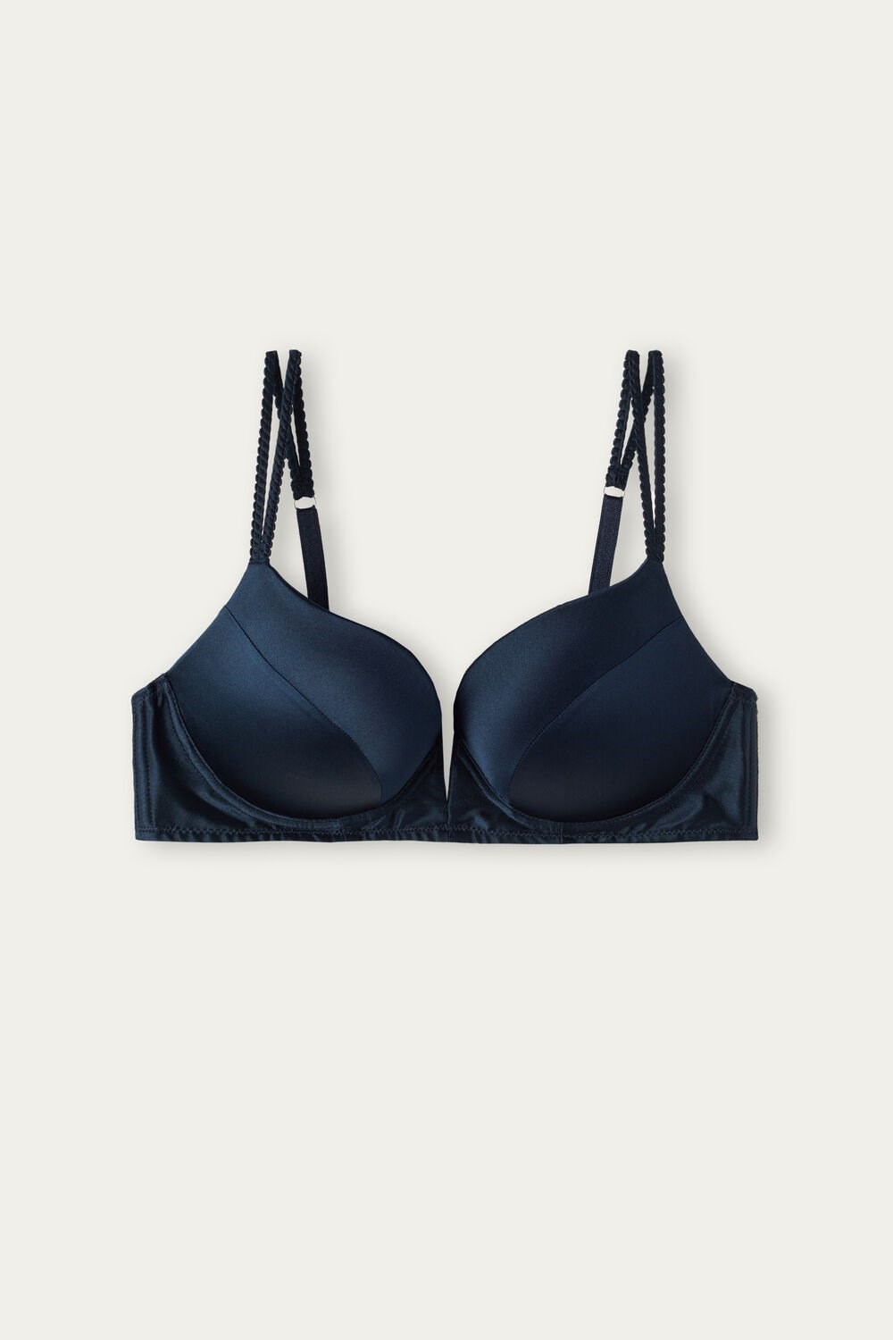 Blue - 1467 - Intense Blue Intimissimi Mia Silk Super Push-Up Bra | MXCZQ8419