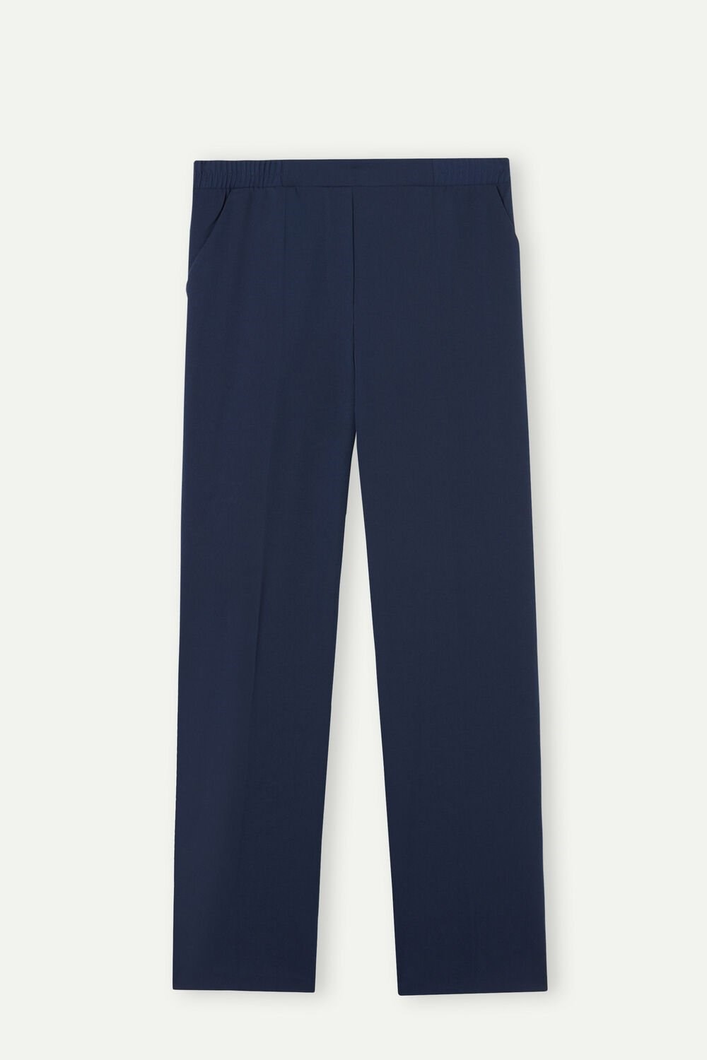 Blue - 1467 - Intense Blue Intimissimi Straight Cut Pants with Pockets | GHOZT7365