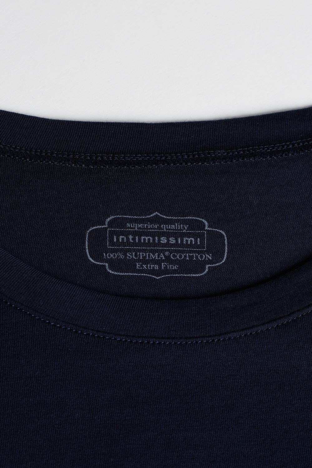 Blue - 1467 - Intense Blue Intimissimi Short-Sleeve T-shirt in Ultrafresh Supima® Cotton | IKVNE6839