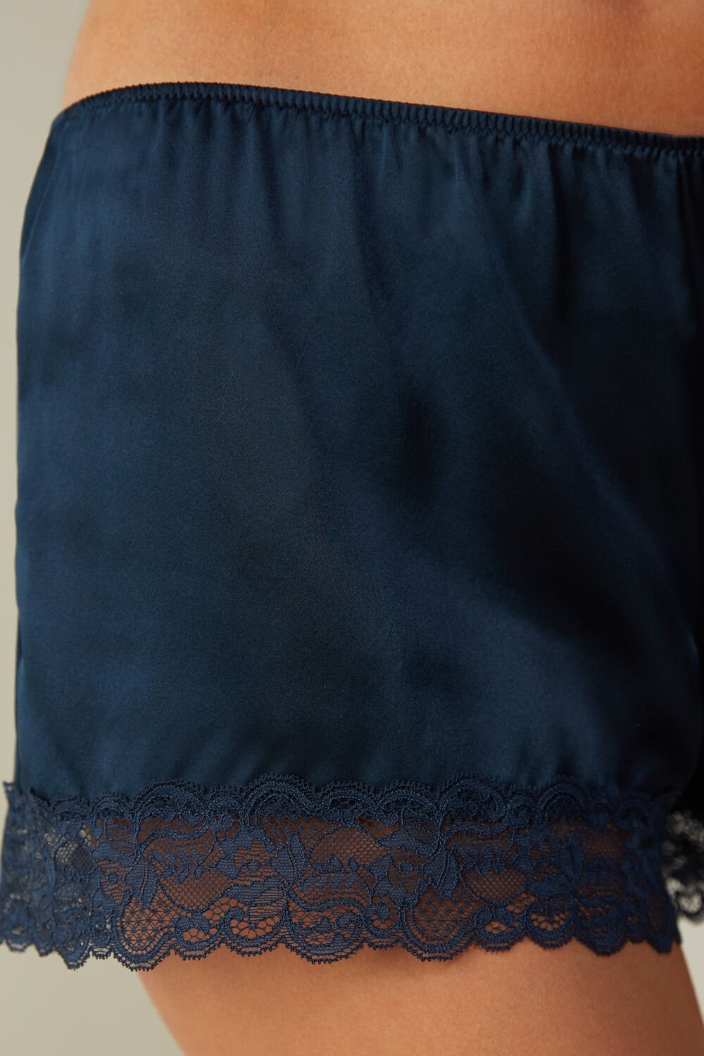 Blue - 1467 - Intense Blue Intimissimi Silk Shorts | RNHPT3027