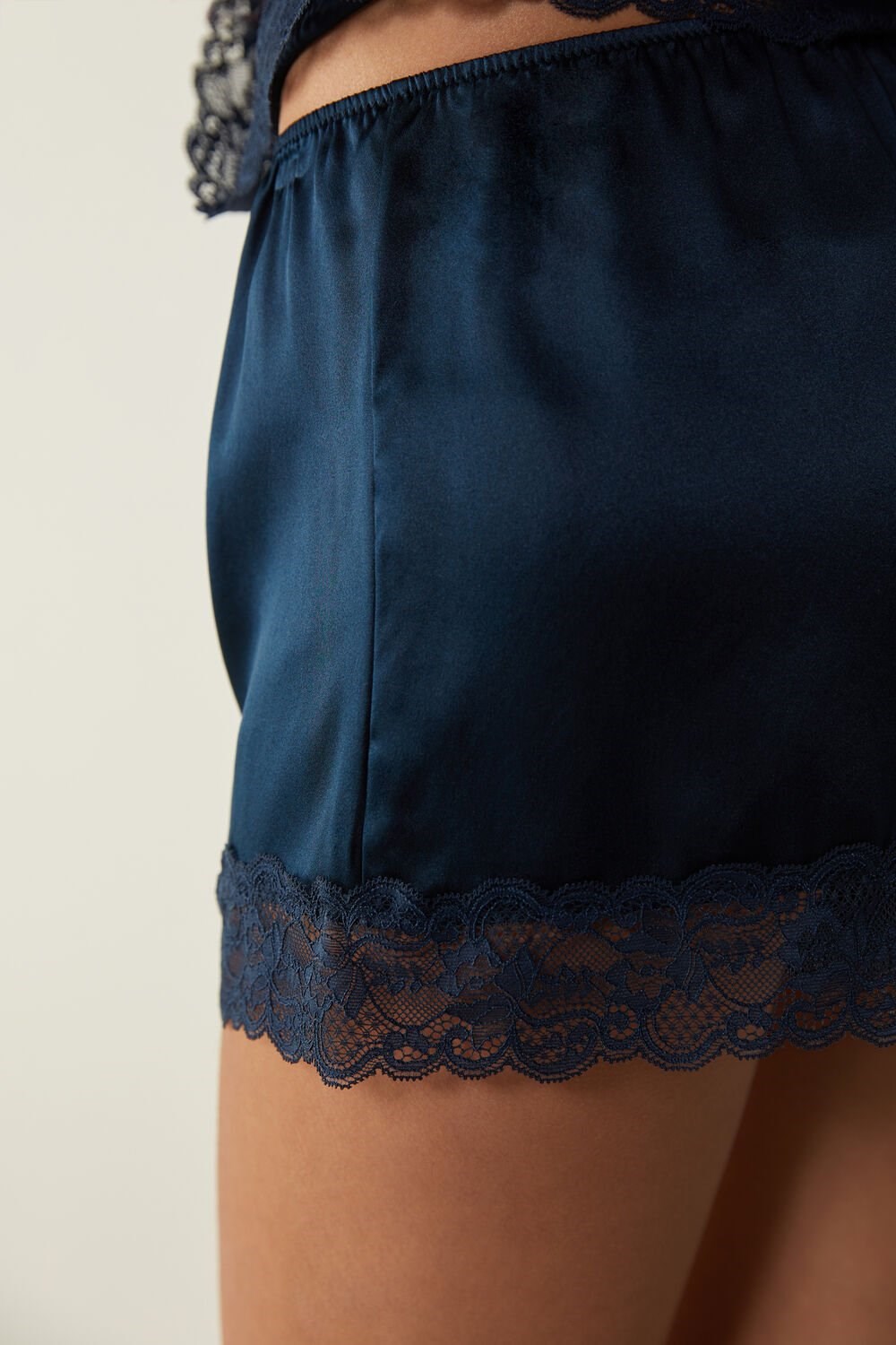 Blue - 1467 - Intense Blue Intimissimi Silk Shorts | RNHPT3027