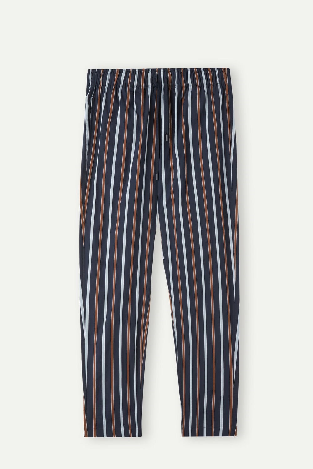 Blue - 167j - Blue Stripes Intimissimi Striped Full Length Pants in Plain-weave Cotton | ZFKCQ9241